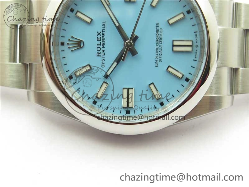 Oyster Perpetual 41mm 124300 ROF 1:1 Best Edition 904L Steel Tiffany Blue Dial on SS Bracelet A2824