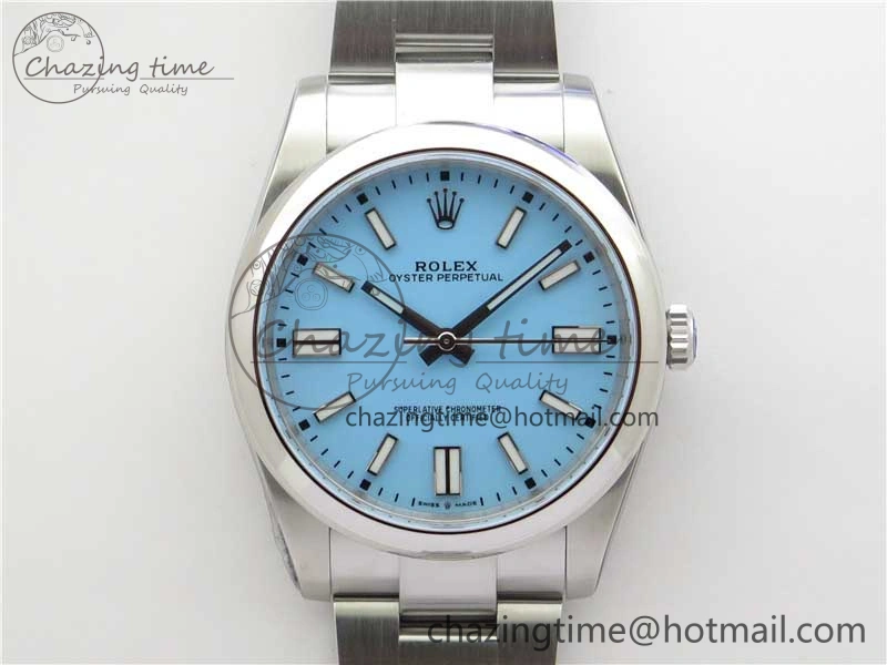 Oyster Perpetual 41mm 124300 ROF 1:1 Best Edition 904L Steel Tiffany Blue Dial on SS Bracelet A2824