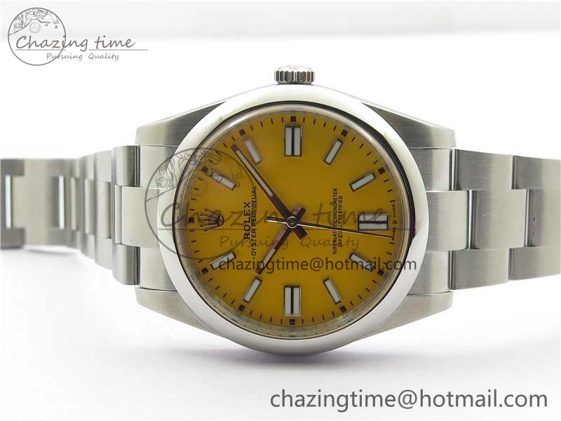 Oyster Perpetual 41mm 124300 ROF 1:1 Best Edition 904L Steel Yellow Dial on SS Bracelet A2824