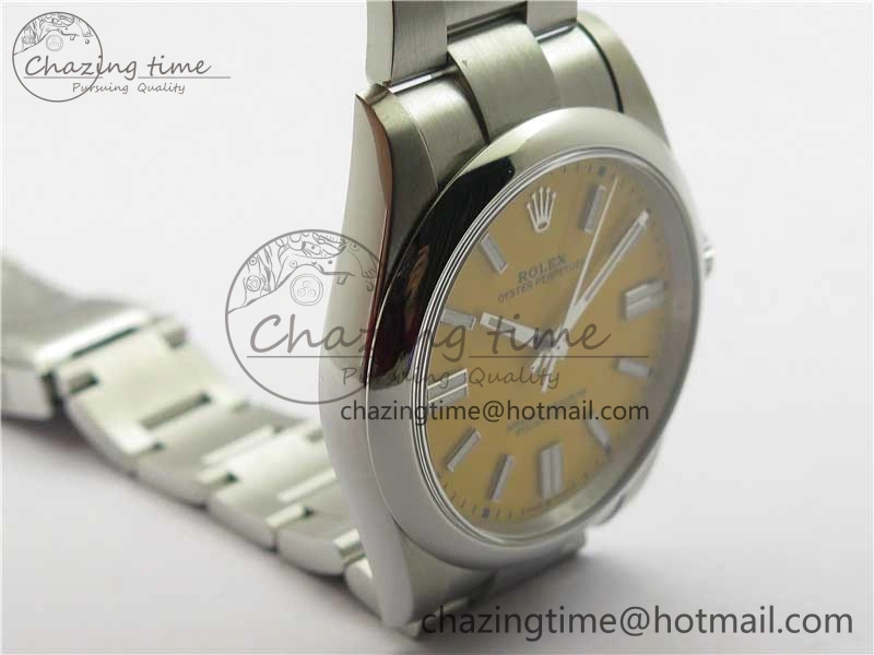 Oyster Perpetual 41mm 124300 ROF 1:1 Best Edition 904L Steel Yellow Dial on SS Bracelet A2824