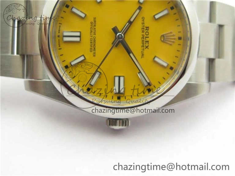 Oyster Perpetual 41mm 124300 ROF 1:1 Best Edition 904L Steel Yellow Dial on SS Bracelet A2824