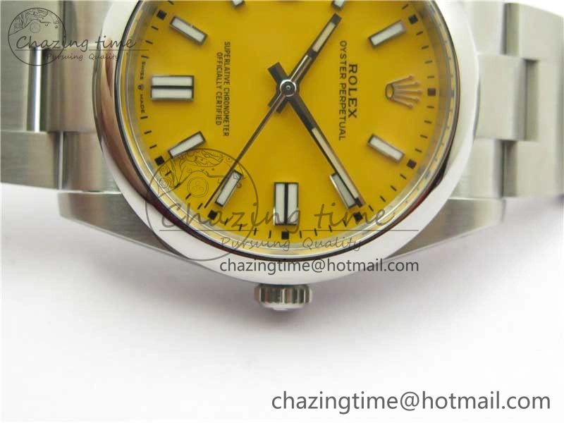 Oyster Perpetual 41mm 124300 ROF 1:1 Best Edition 904L Steel Yellow Dial on SS Bracelet A2824