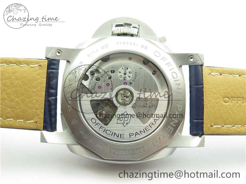 PAM 1033 44mm VSF 1:1 Best Edition Blue Dial on Blue Leather Strap P.9001 Super Clone