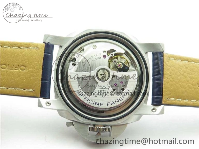 PAM 1033 44mm VSF 1:1 Best Edition Blue Dial on Blue Leather Strap P.9001 Super Clone