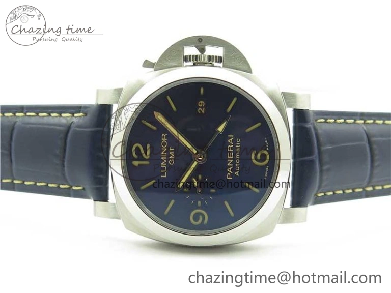 PAM 1033 44mm VSF 1:1 Best Edition Blue Dial on Blue Leather Strap P.9001 Super Clone