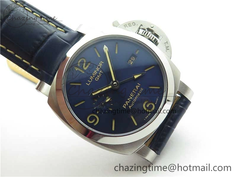 PAM 1033 44mm VSF 1:1 Best Edition Blue Dial on Blue Leather Strap P.9001 Super Clone