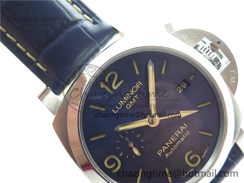 PAM 1033 44mm VSF 1:1 Best Edition Blue Dial on Blue Leather Strap P.9001 Super Clone