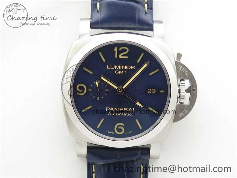 PAM 1033 44mm VSF 1:1 Best Edition Blue Dial on Blue Leather Strap P.9001 Super Clone