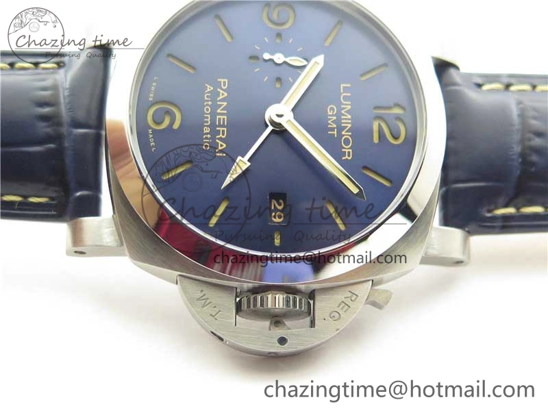 PAM 1033 44mm VSF 1:1 Best Edition Blue Dial on Blue Leather Strap P.9001 Super Clone