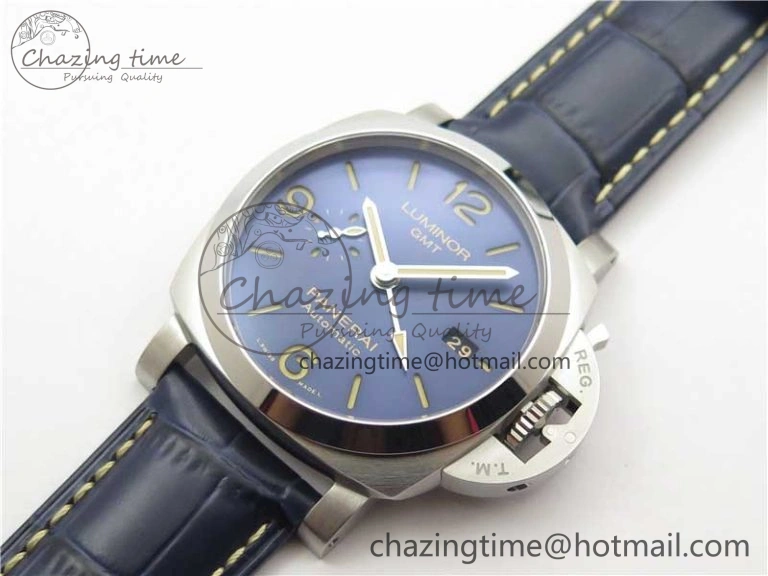 PAM 1033 44mm VSF 1:1 Best Edition Blue Dial on Blue Leather Strap P.9001 Super Clone
