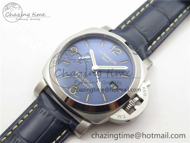 PAM 1033 44mm VSF 1:1 Best Edition Blue Dial on Blue Leather Strap P.9001 Super Clone