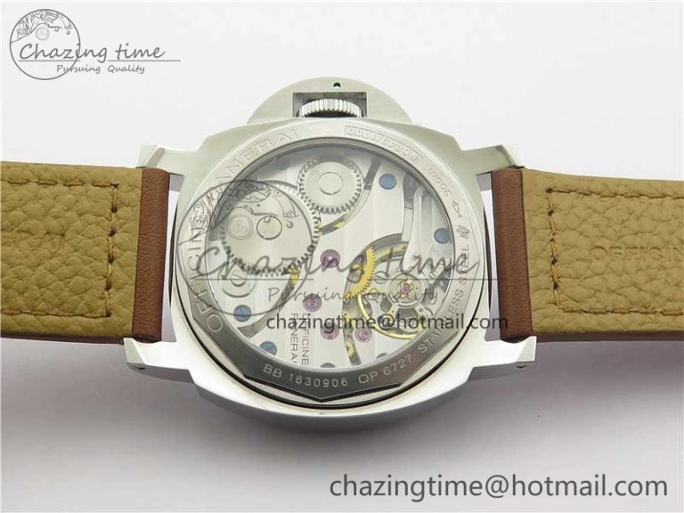 PAM 111 Noob 1:1 Best Edition On ETA6497 With Y-Incabloc On Brown Leather Strap V10