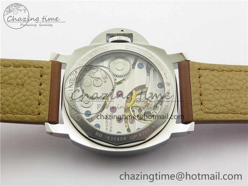 PAM 111 Noob 1:1 Best Edition On ETA6497 With Y-Incabloc On Brown Leather Strap V10