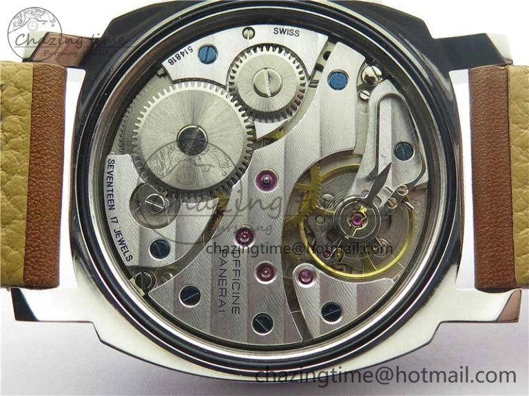 PAM 111 Noob 1:1 Best Edition On ETA6497 With Y-Incabloc On Brown Leather Strap V10