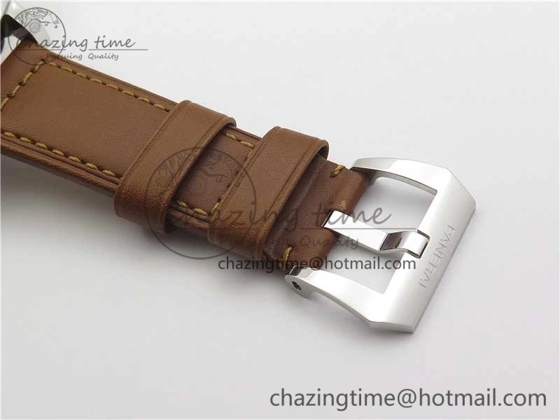 PAM 111 Noob 1:1 Best Edition On ETA6497 With Y-Incabloc On Brown Leather Strap V10