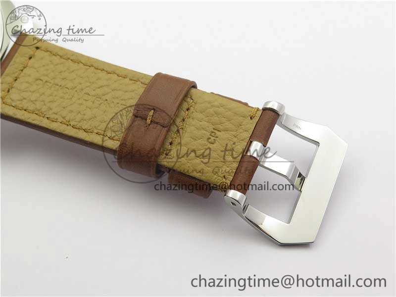 PAM 111 Noob 1:1 Best Edition On ETA6497 With Y-Incabloc On Brown Leather Strap V10