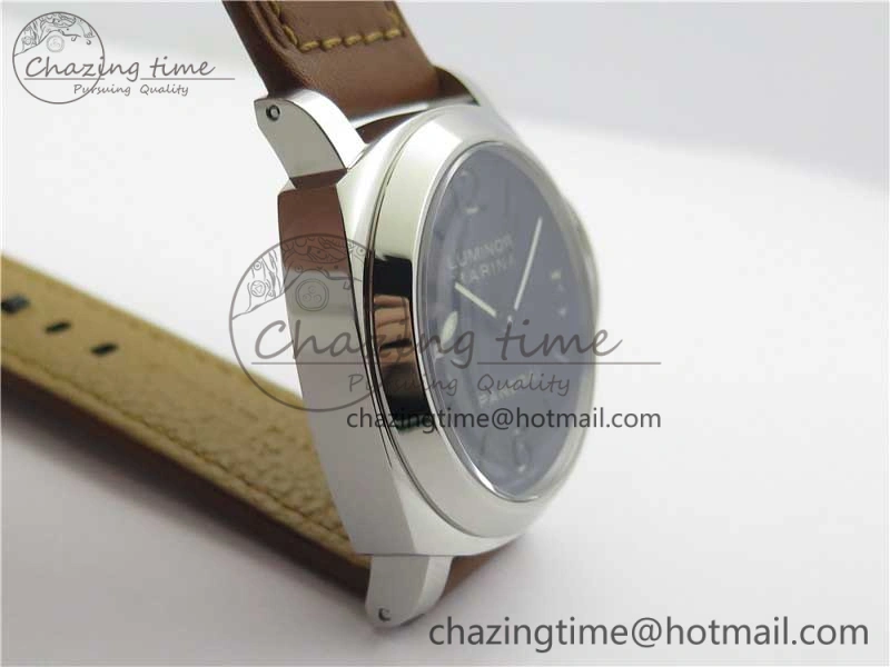 PAM 111 Noob 1:1 Best Edition On ETA6497 With Y-Incabloc On Brown Leather Strap V10