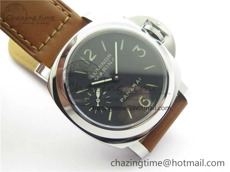 PAM 111 Noob 1:1 Best Edition On ETA6497 With Y-Incabloc On Brown Leather Strap V10