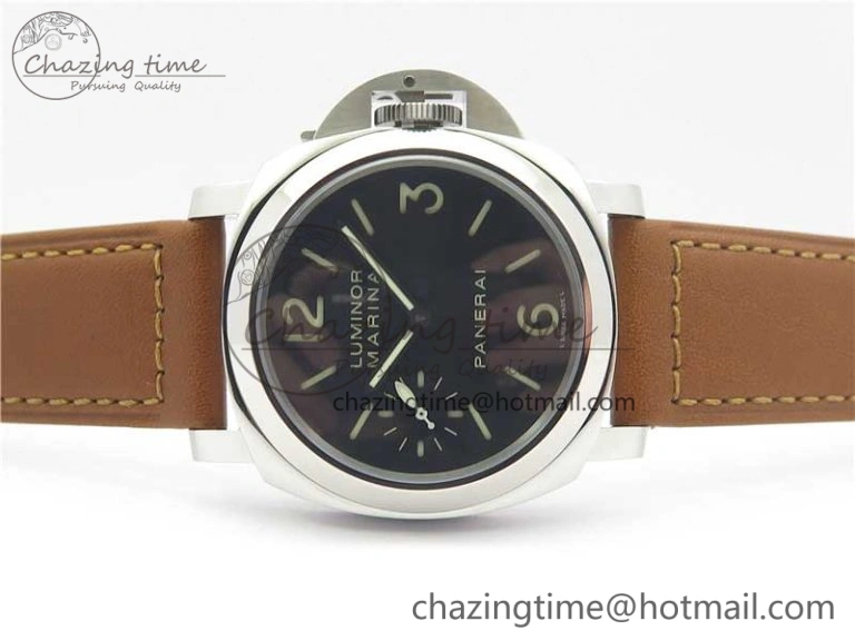 PAM 111 Noob 1:1 Best Edition On ETA6497 With Y-Incabloc On Brown Leather Strap V10
