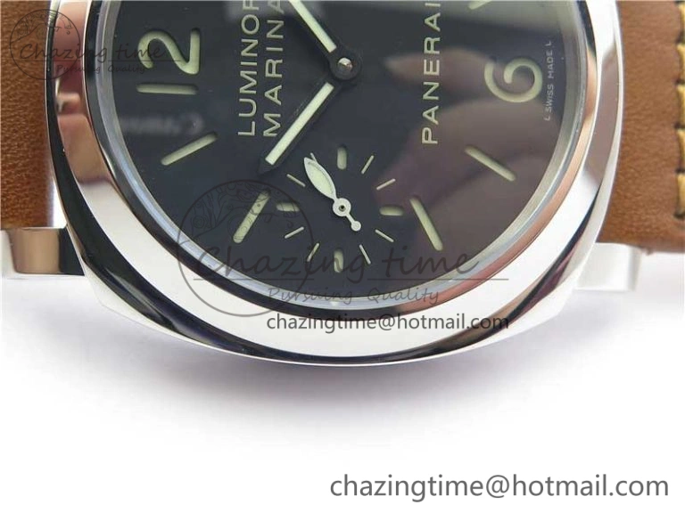 PAM 111 Noob 1:1 Best Edition On ETA6497 With Y-Incabloc On Brown Leather Strap V10