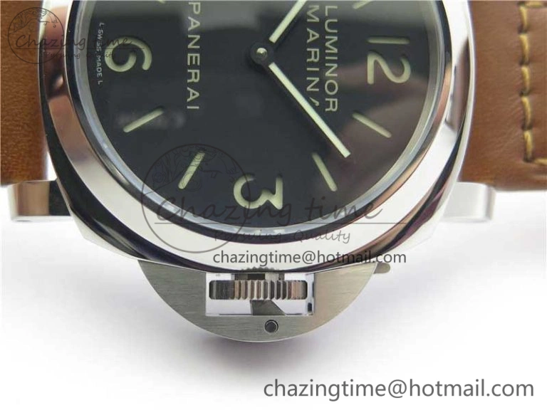 PAM 111 Noob 1:1 Best Edition On ETA6497 With Y-Incabloc On Brown Leather Strap V10