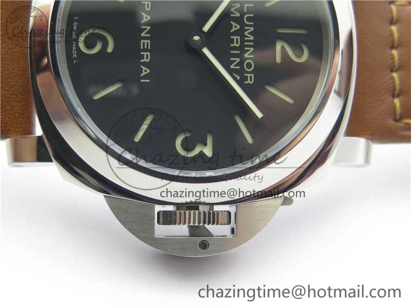 PAM 111 Noob 1:1 Best Edition On ETA6497 With Y-Incabloc On Brown Leather Strap V10