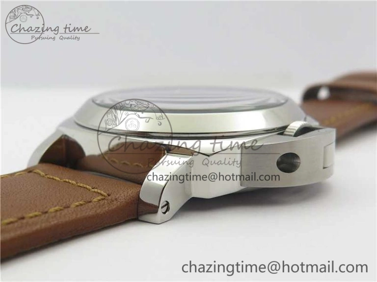 PAM 111 Noob 1:1 Best Edition On ETA6497 With Y-Incabloc On Brown Leather Strap V10
