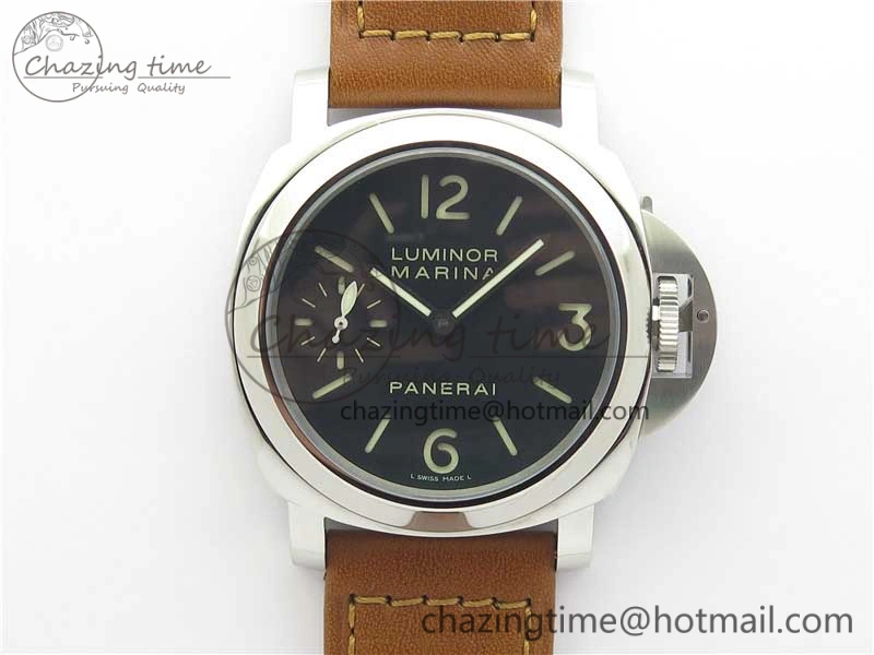 PAM 111 Noob 1:1 Best Edition On ETA6497 With Y-Incabloc On Brown Leather Strap V10