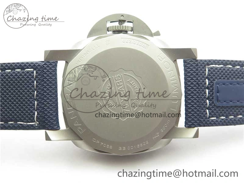 PAM 1117 Ti Case VSF 1:1 Best Edition Blue Dial on Blue Sportech Strap P.9010 Clone (Free Leather Strap)