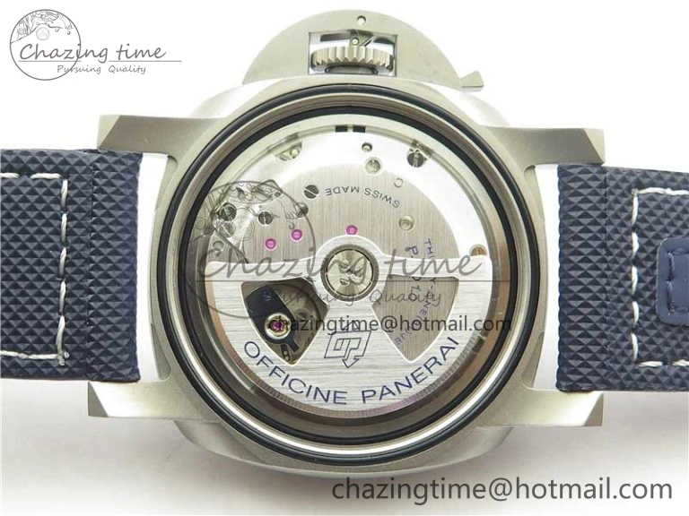 PAM 1117 Ti Case VSF 1:1 Best Edition Blue Dial on Blue Sportech Strap P.9010 Clone (Free Leather Strap)