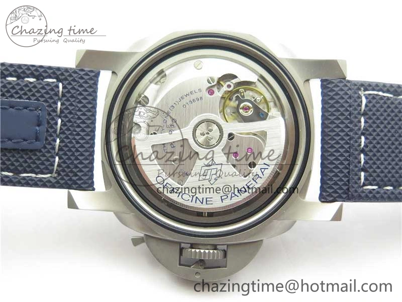 PAM 1117 Ti Case VSF 1:1 Best Edition Blue Dial on Blue Sportech Strap P.9010 Clone (Free Leather Strap)