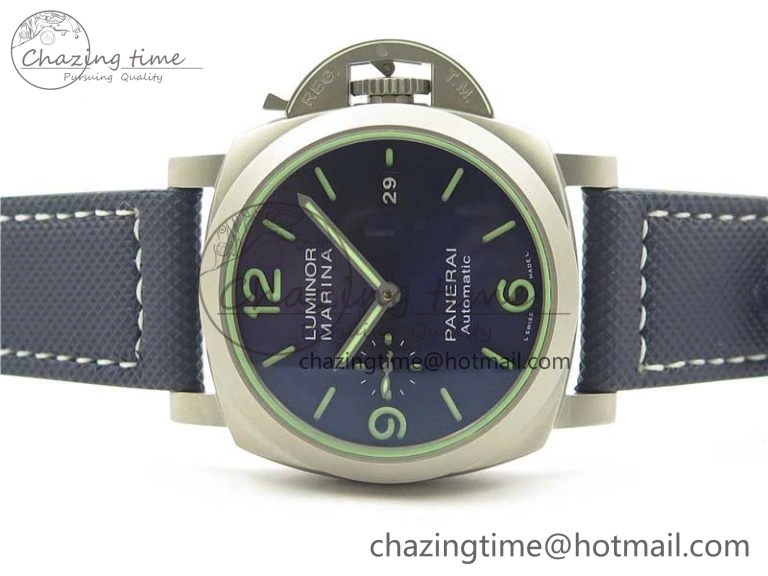 PAM 1117 Ti Case VSF 1:1 Best Edition Blue Dial on Blue Sportech Strap P.9010 Clone (Free Leather Strap)