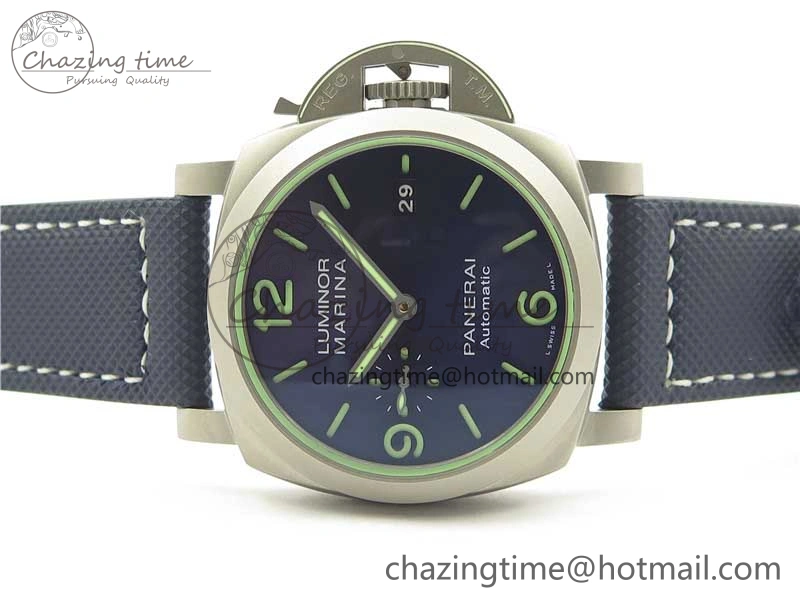 PAM 1117 Ti Case VSF 1:1 Best Edition Blue Dial on Blue Sportech Strap P.9010 Clone (Free Leather Strap)