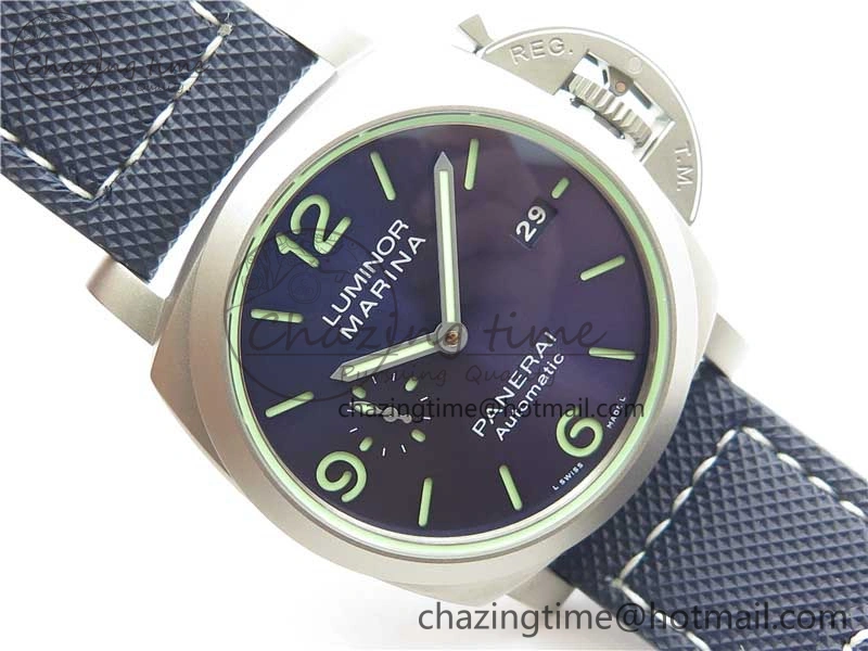 PAM 1117 Ti Case VSF 1:1 Best Edition Blue Dial on Blue Sportech Strap P.9010 Clone (Free Leather Strap)