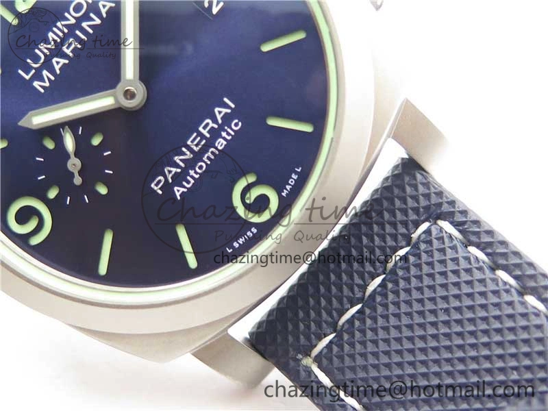 PAM 1117 Ti Case VSF 1:1 Best Edition Blue Dial on Blue Sportech Strap P.9010 Clone (Free Leather Strap)