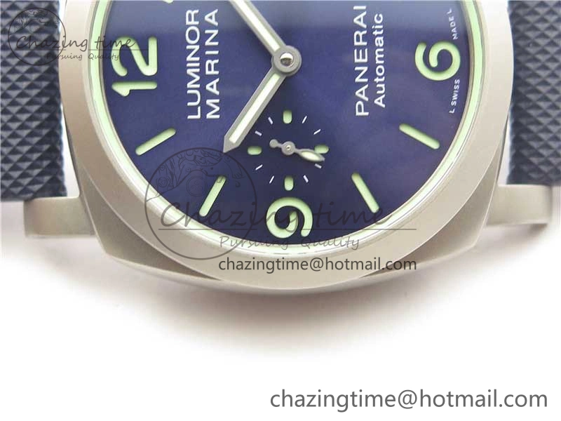 PAM 1117 Ti Case VSF 1:1 Best Edition Blue Dial on Blue Sportech Strap P.9010 Clone (Free Leather Strap)