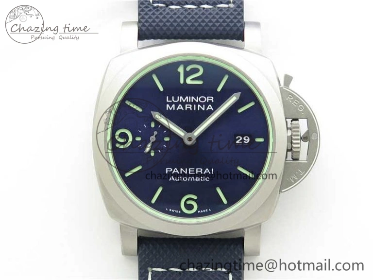 PAM 1117 Ti Case VSF 1:1 Best Edition Blue Dial on Blue Sportech Strap P.9010 Clone (Free Leather Strap)