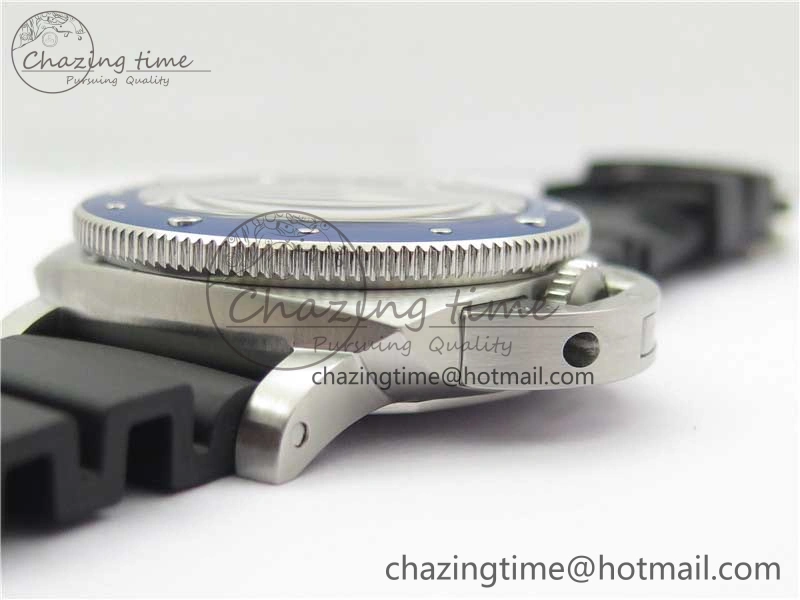 PAM 1209 42mm VSF  Blue Ceramic Bezel 1:1 Best Edition Black Dial on Rubber Strap P.9010 Clone
