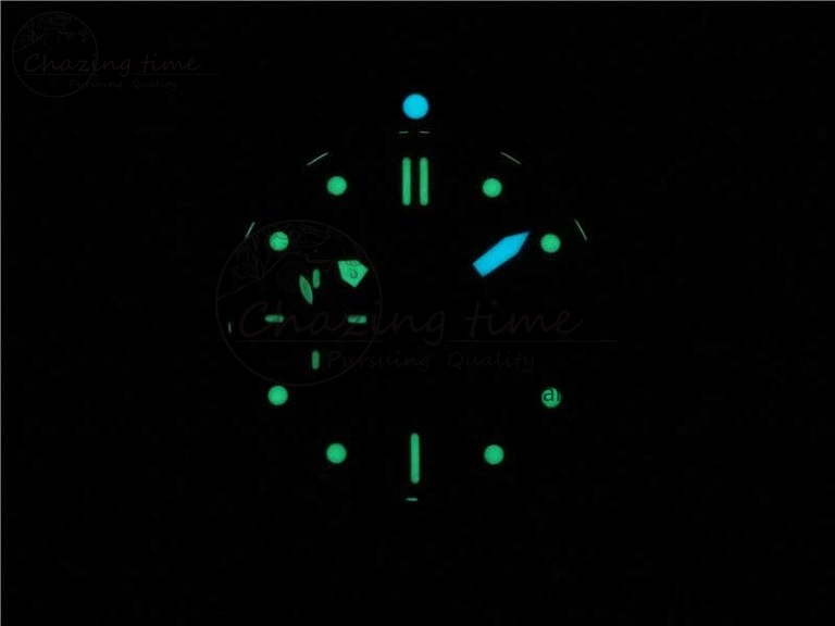 PAM 1209 42mm VSF  Blue Ceramic Bezel 1:1 Best Edition Black Dial on Rubber Strap P.9010 Clone