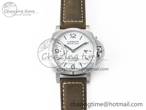 PAM 1314 TTF 1:1 Best Edition White Dial on Gray Asso Strap P.9010