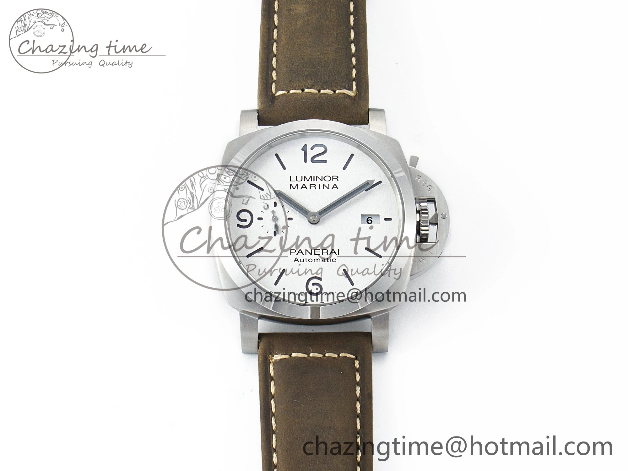 PAM 1314 TTF 1:1 Best Edition White Dial on Gray Asso Strap P.9010