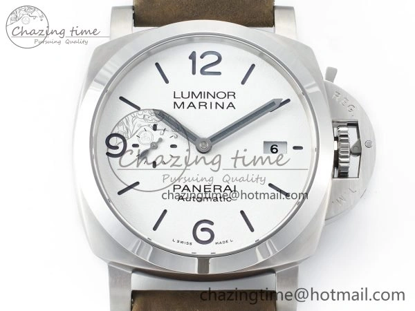 PAM 1314 TTF 1:1 Best Edition White Dial on Gray Asso Strap P.9010
