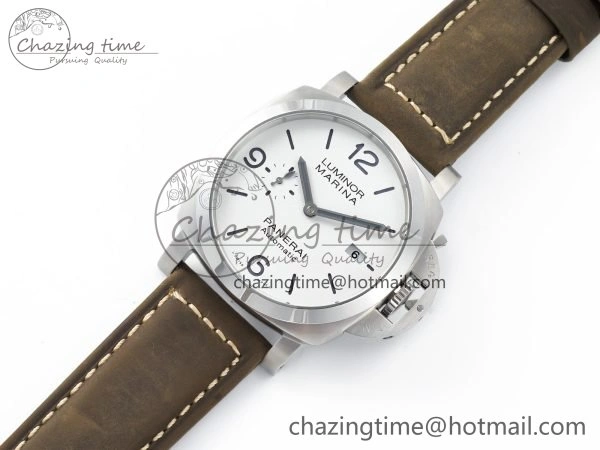 PAM 1314 TTF 1:1 Best Edition White Dial on Gray Asso Strap P.9010