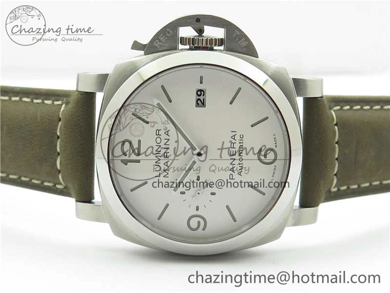 PAM 1314 VSF 1:1 Best Edition White Dial on Gray Asso Strap P.9010 Clone