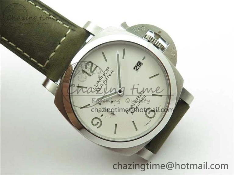 PAM 1314 VSF 1:1 Best Edition White Dial on Gray Asso Strap P.9010 Clone