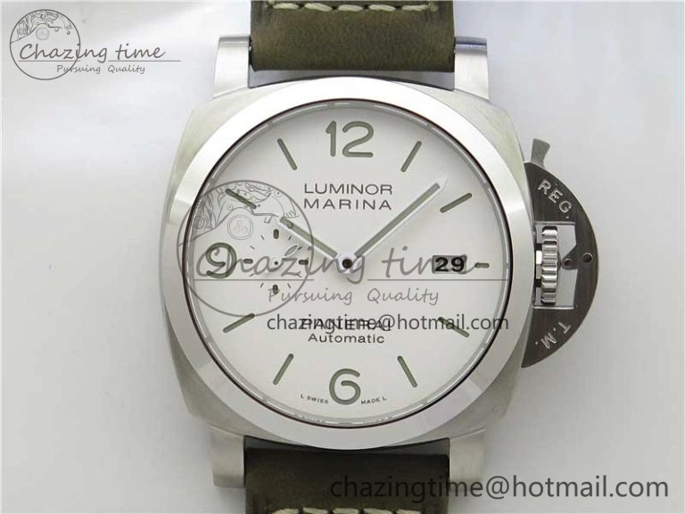 PAM 1314 VSF 1:1 Best Edition White Dial on Gray Asso Strap P.9010 Clone