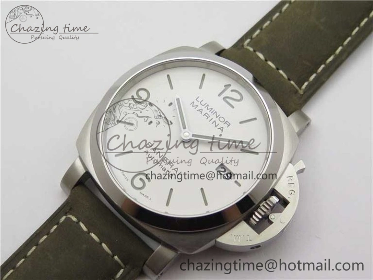 PAM 1314 VSF 1:1 Best Edition White Dial on Gray Asso Strap P.9010 Clone
