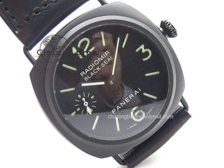 PAM 292J 1:1 H Maker Latest Version on Black Leather Strap