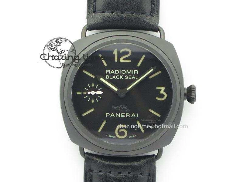 PAM 292J Real Ceramic ZF 1:1 Best Edition On Black Leather Strap A6497
