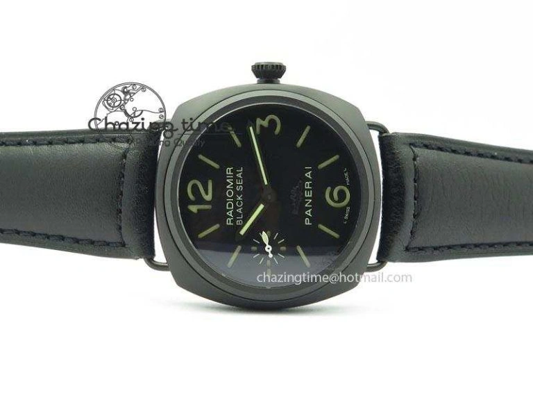 PAM 292J Real Ceramic ZF 1:1 Best Edition On Black Leather Strap A6497